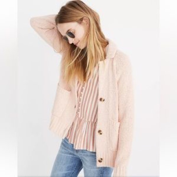 Madewell Draper Cardigan - BASHFUL BLUSH M - Picture 2 of 6
